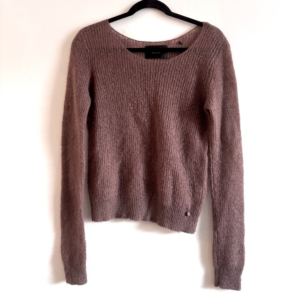 MAISON SCOTCH I 1 (US S) Mohair Blend Scoop Neck Knit Sweater I warm brown - Picture 1 of 7
